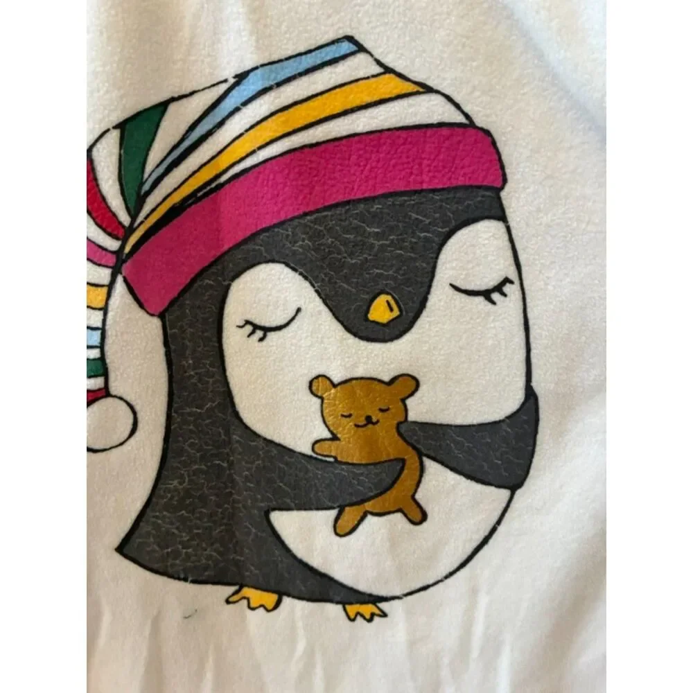 Lands' End Kids Penguin Fleece Pajama Set | Size 14 | EUC
